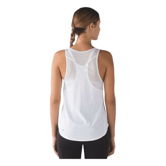 Lululemon Athletica Sculpt Tank Top II Off White Mesh Panels 10 - Picture 2 of 7